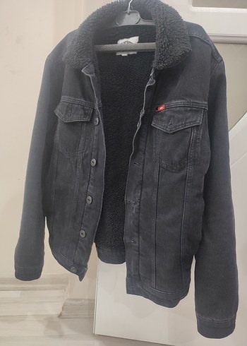 Düğmeli Siyah Denim Erkek Ceket - Görsel 12