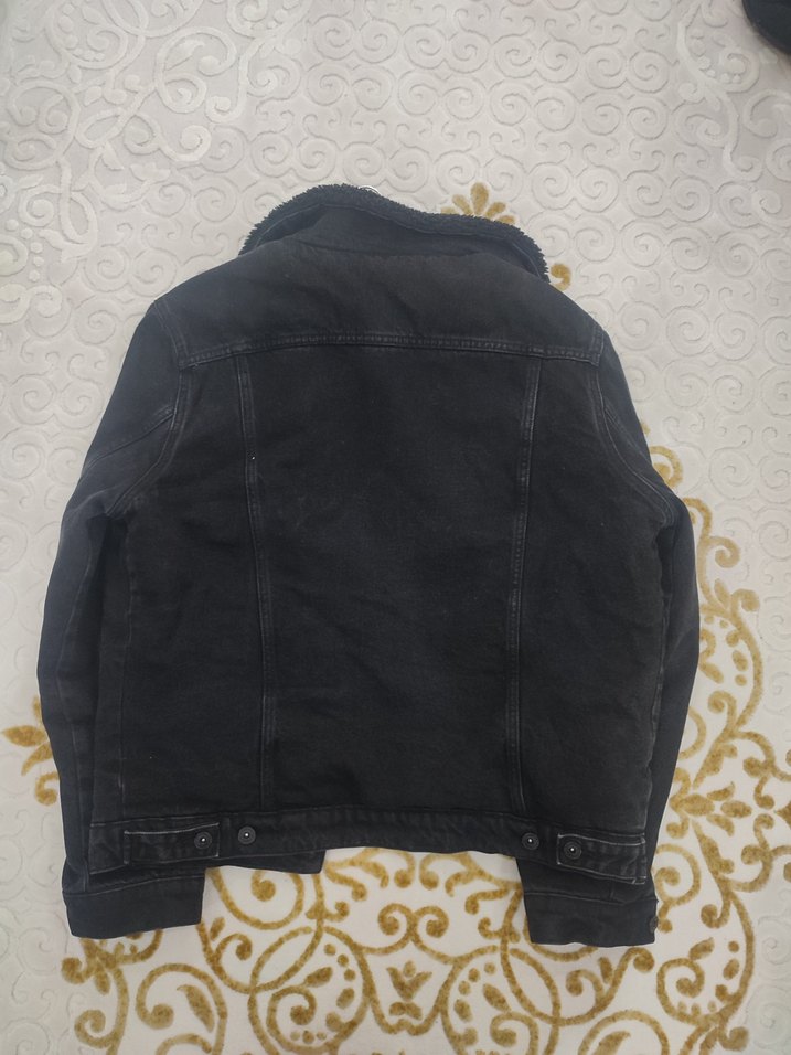 Düğmeli Siyah Denim Erkek Ceket - Görsel 3