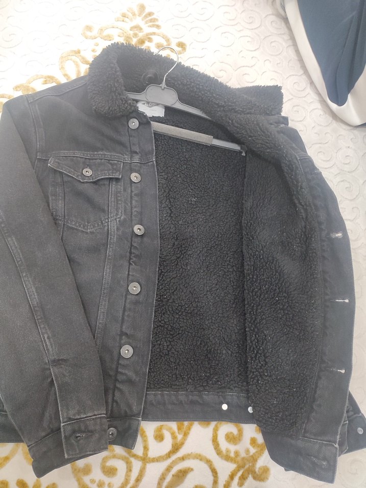 Düğmeli Siyah Denim Erkek Ceket - Görsel 4