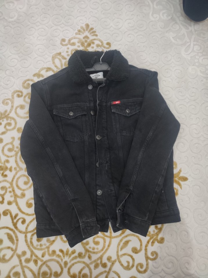 Düğmeli Siyah Denim Erkek Ceket - Görsel 5