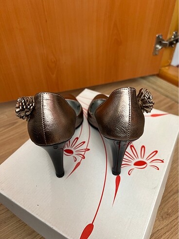 37 Beden kahverengi Renk Stiletto Ayakkabı