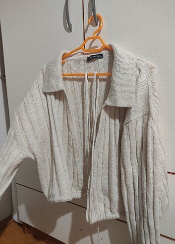 Trendyolmilla taş rengi bağlamalı hırka - Görsel 2