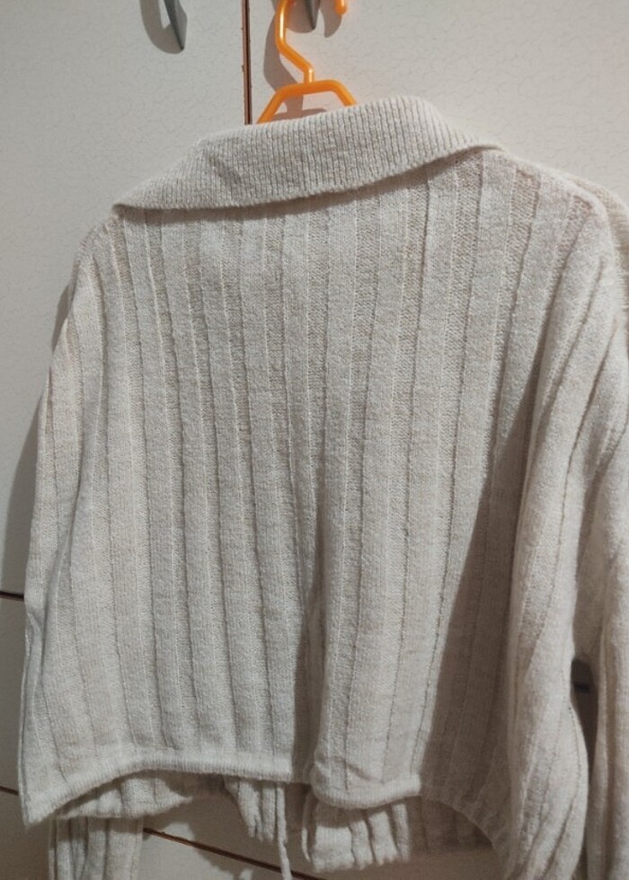 Trendyolmilla taş rengi bağlamalı hırka - Görsel 4