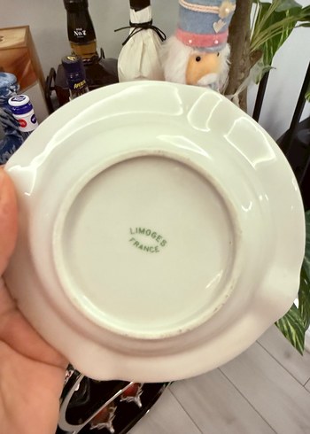 Beden çeşitli Renk Limoges Çiçek Desenli Vintage Porselen Küllük