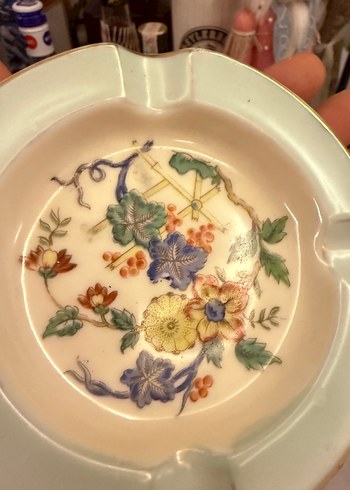 Diğer Limoges Çiçek Desenli Vintage Porselen Küllük