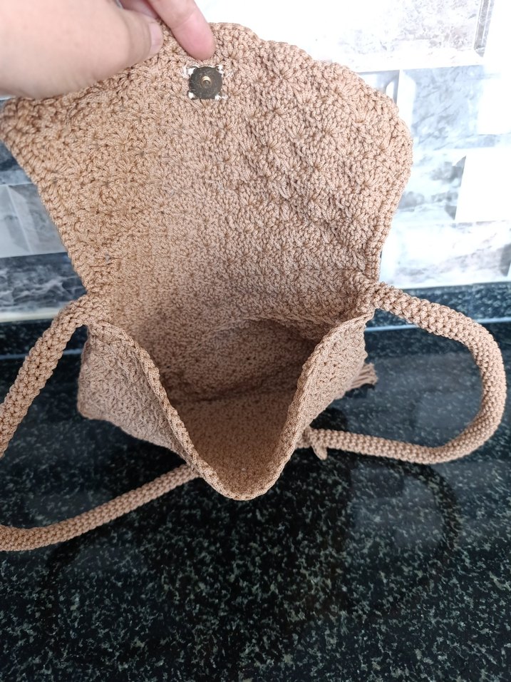 Bej Örgü Kadın Çanta - Görsel 3