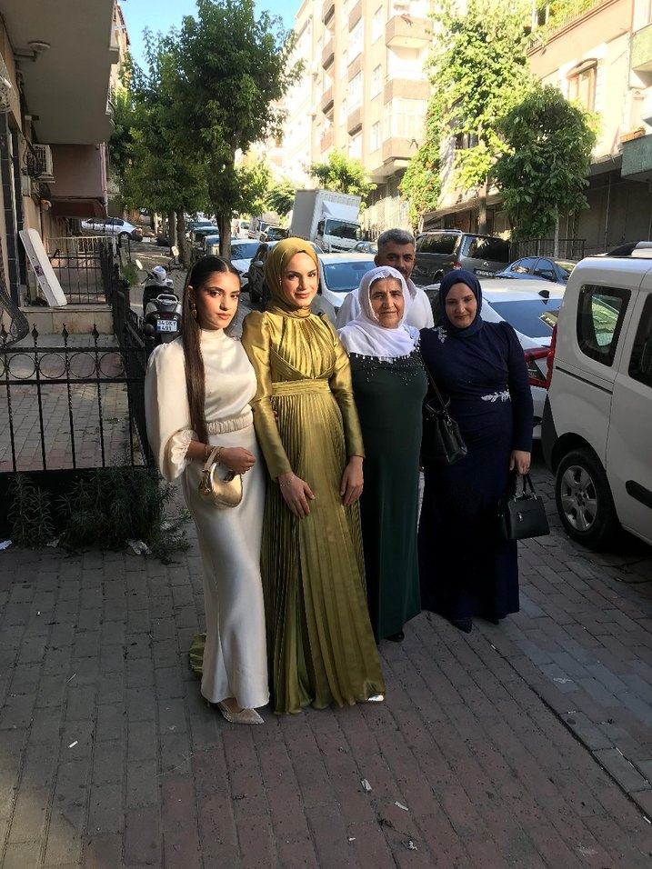 Lacivert Drapeli Uzun Abiye Elbise - Görsel 4