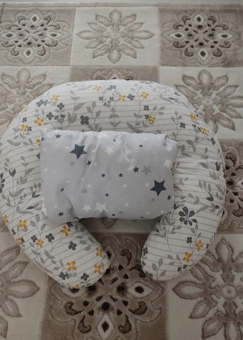 Baskılı Gri Emzirme ve Hamilelik Yastığı - Görsel 4