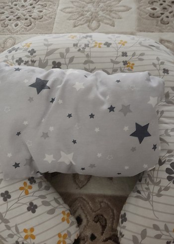 Baskılı Gri Emzirme ve Hamilelik Yastığı - Görsel 3