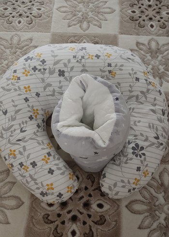 Baskılı Gri Emzirme ve Hamilelik Yastığı - Görsel 2