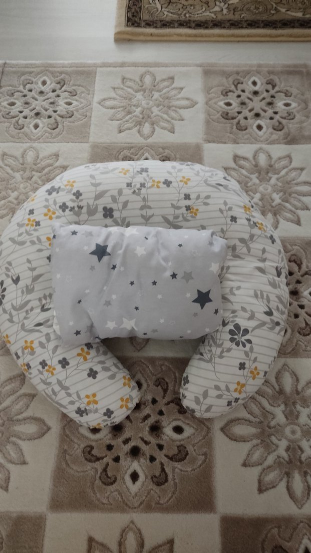 Baskılı Gri Emzirme ve Hamilelik Yastığı - Görsel 4