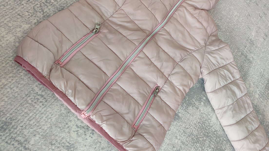 Kız Çocuk Pembe Kapüşonlu Fermuarlı Mont - Görsel 2