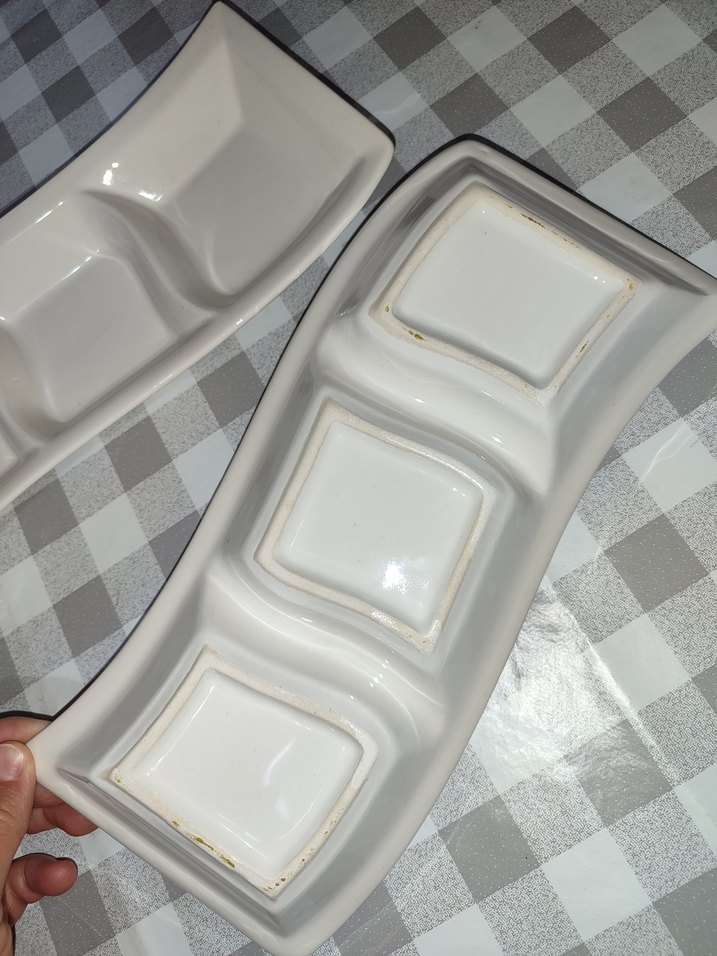 Beyaz 3 Bölmeli Servis Tabağı 2 adet - Görsel 4