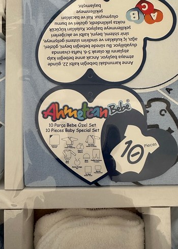 Mavi Nakışlı Pamuklu Bebek Uyku Seti - Görsel 2