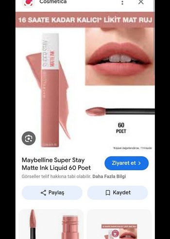 Maybelline Matte Ink Pastel Bej Ruj
