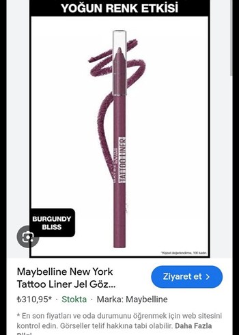 Maybelline Tattoo Liner Jel Göz Kalemi - Burgundy Bliss