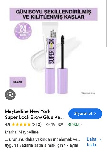 Maybelline Super Lock Kaş Sabitleyici Mor