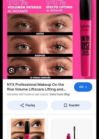 NYX Pembe Parlak Maskara - Görsel 2