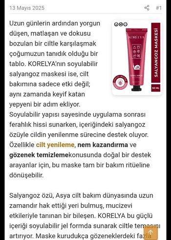 Korelya Salyangoz Özlü Soyulabilir Jel Maske 50 ml - Görsel 2