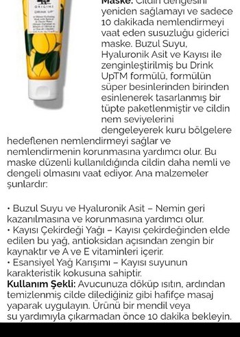 Drink Up 10 Dakikalık Kayısı ve Buzul Suyu Maskesi - Görsel 2