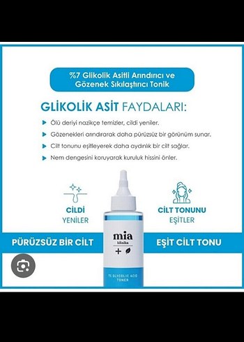 Mia Glikolik Asitli Gözenek Sıkılaştırıcı Tonik