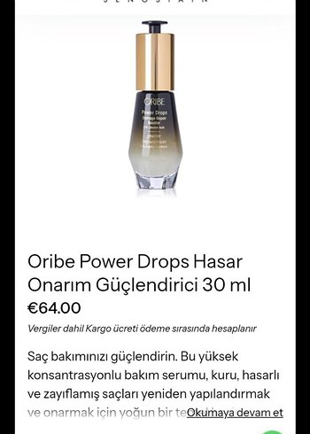 Oribe Power Drops Hasar Onarım Serumu 30 ml