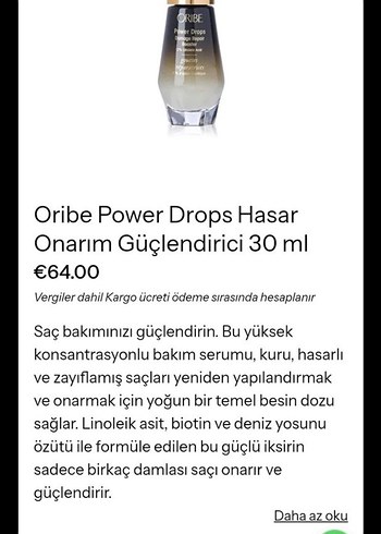 Diğer Oribe Power Drops Hasar Onarım Serumu 30 ml