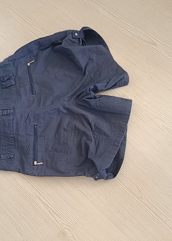 Düğmeli Lacivert Mini Kadın Şort - Görsel 5