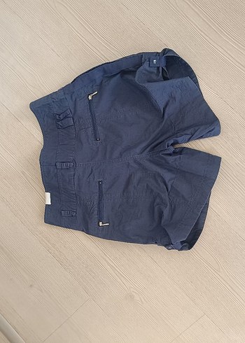 Düğmeli Lacivert Mini Kadın Şort - Görsel 4