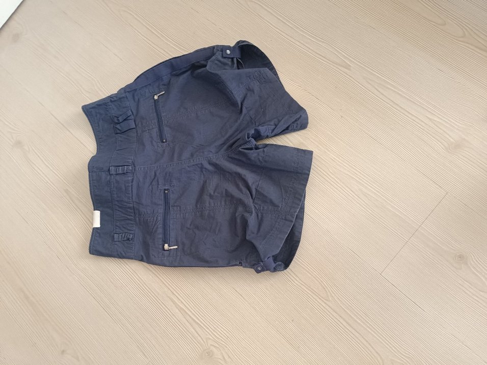 Düğmeli Lacivert Mini Kadın Şort - Görsel 5