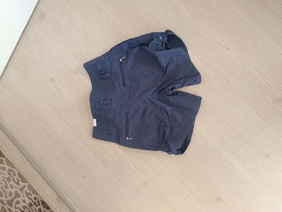 Düğmeli Lacivert Mini Kadın Şort - Görsel 4