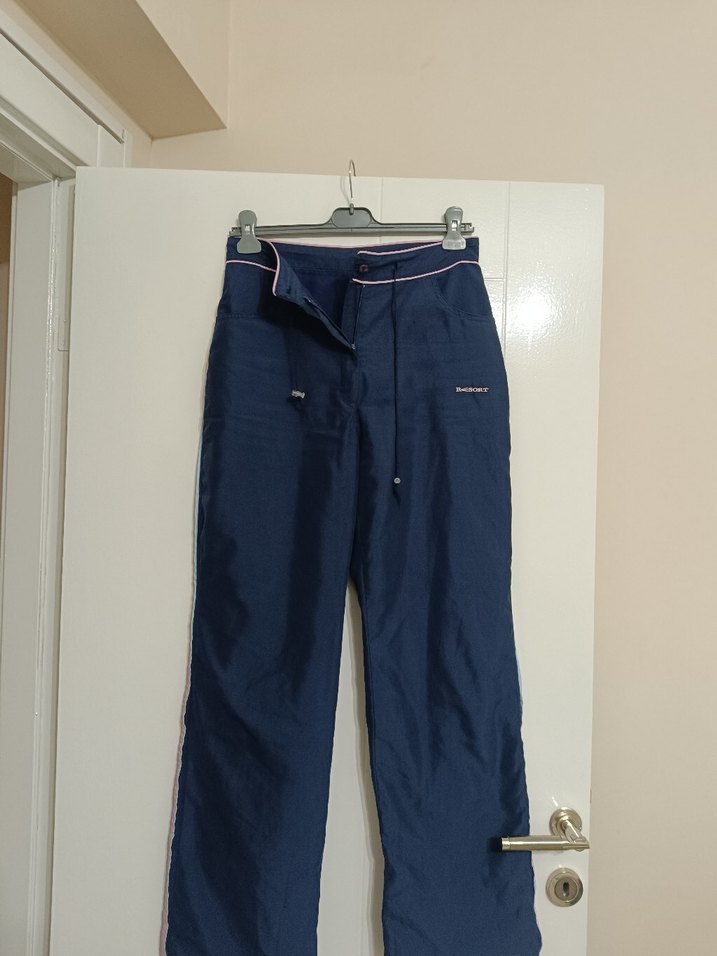 Fermuarlı Pembe Lacivert  eşofman takimi - Görsel 5