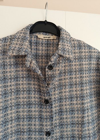 Gri Düğmeli Uzun Kollu tüvit Gömlek - Görsel 4