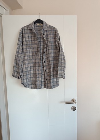 Gri Düğmeli Uzun Kollu tüvit Gömlek - Görsel 5