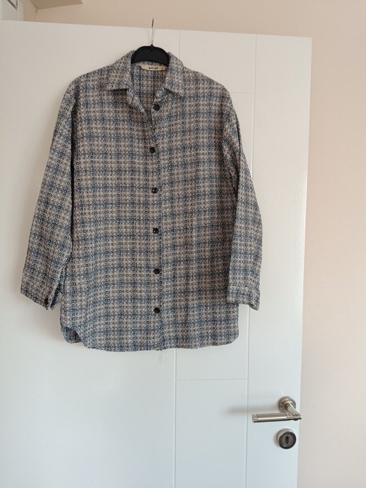 Gri Düğmeli Uzun Kollu tüvit Gömlek - Görsel 3