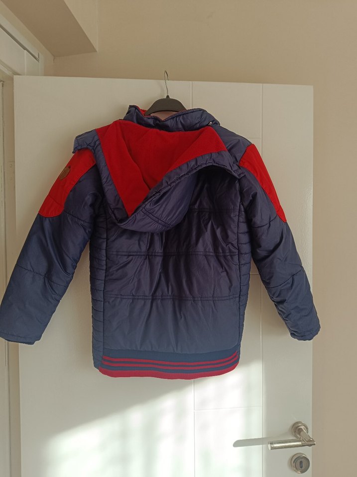 Koyu Kırmızı Fermuarlı Erkek Çocuk Mont - Görsel 2