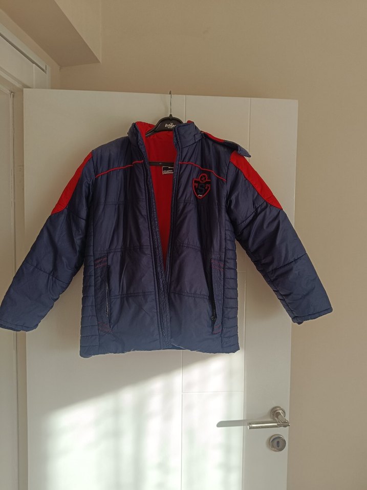 Koyu Kırmızı Fermuarlı Erkek Çocuk Mont - Görsel 3