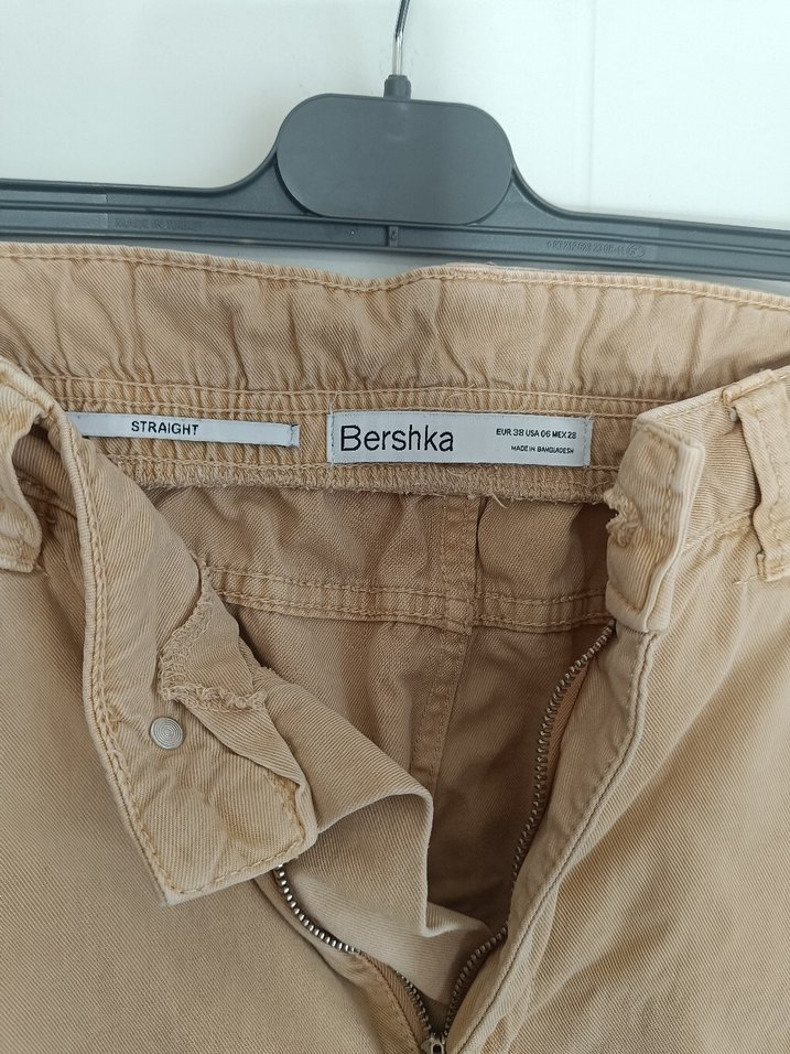 Bej Kemerli Rahat Kesim Kadın Keten Pantolon - Görsel 4