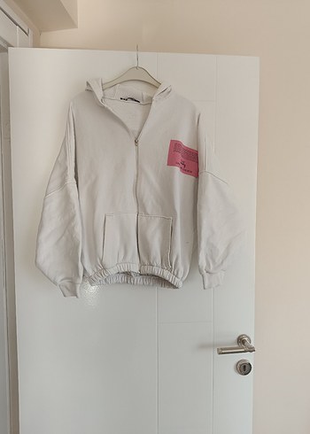 Gri Baskılı Kapüşonlu Kadın Sweatshirt - Görsel 2