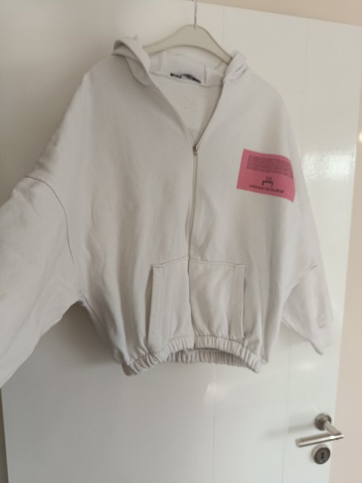 Gri Baskılı Kapüşonlu Kadın Sweatshirt - Görsel 4