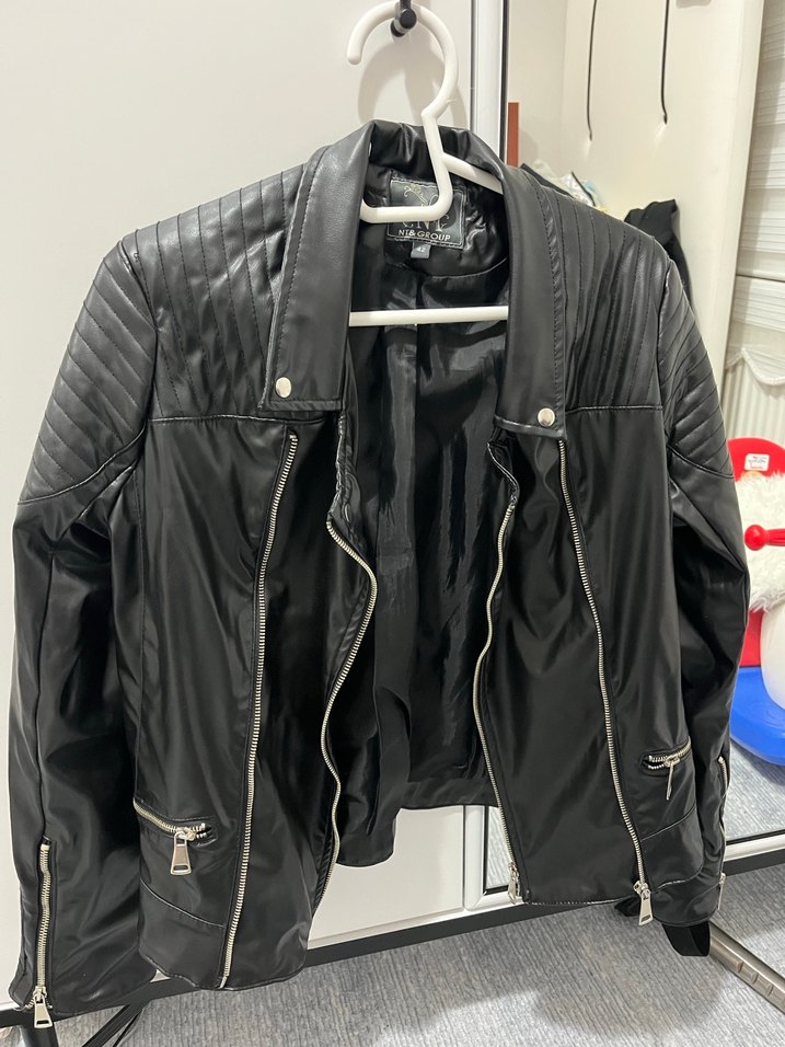 Siyah Deri Biker Ceket - Görsel 2