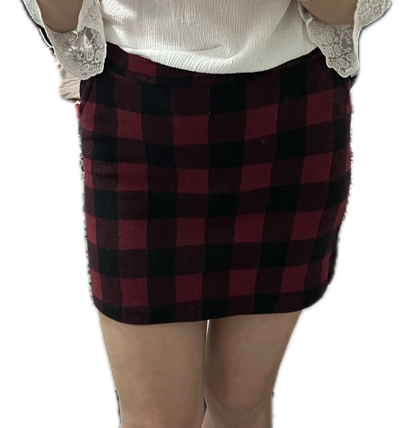 Kaşe mini ekose etek - Görsel 2