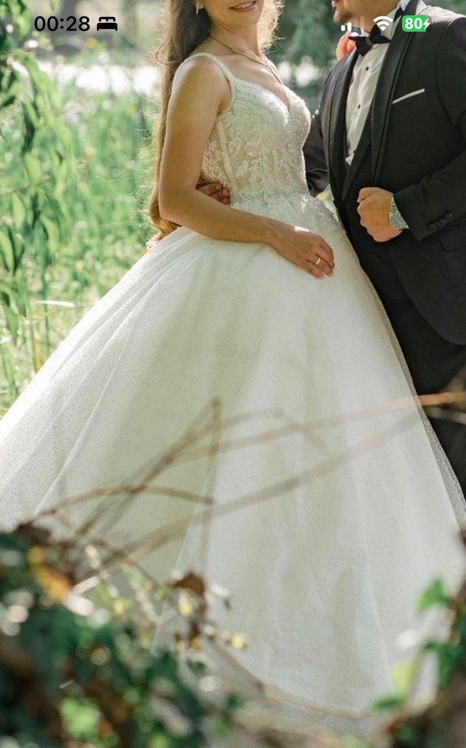 Klasik Zarafet Beyaz A-Line Gelinlik - Görsel 2