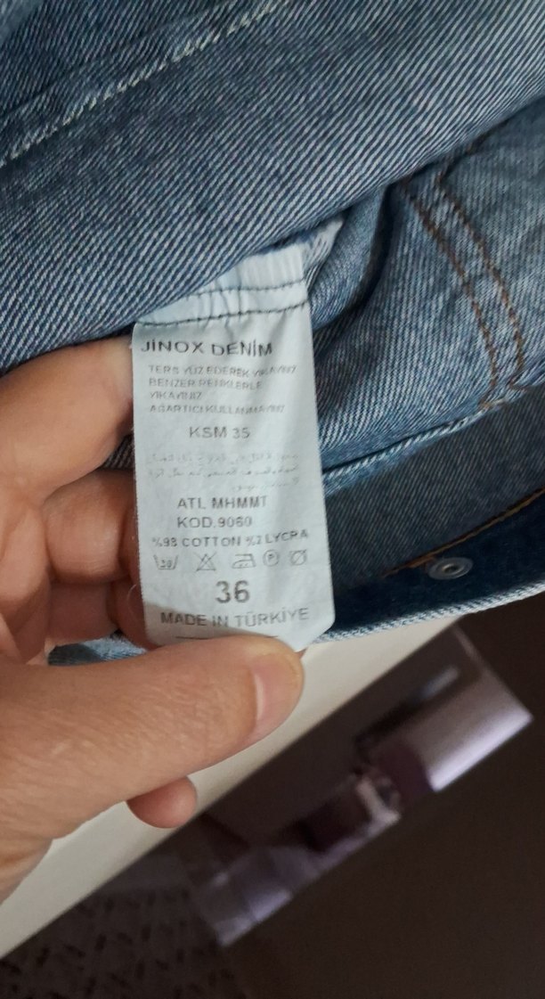 Kadın Mavi Denim Kısa Tulum - Görsel 3