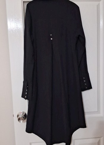 Uzun Siyah Düğmeli gömlek - Görsel 5