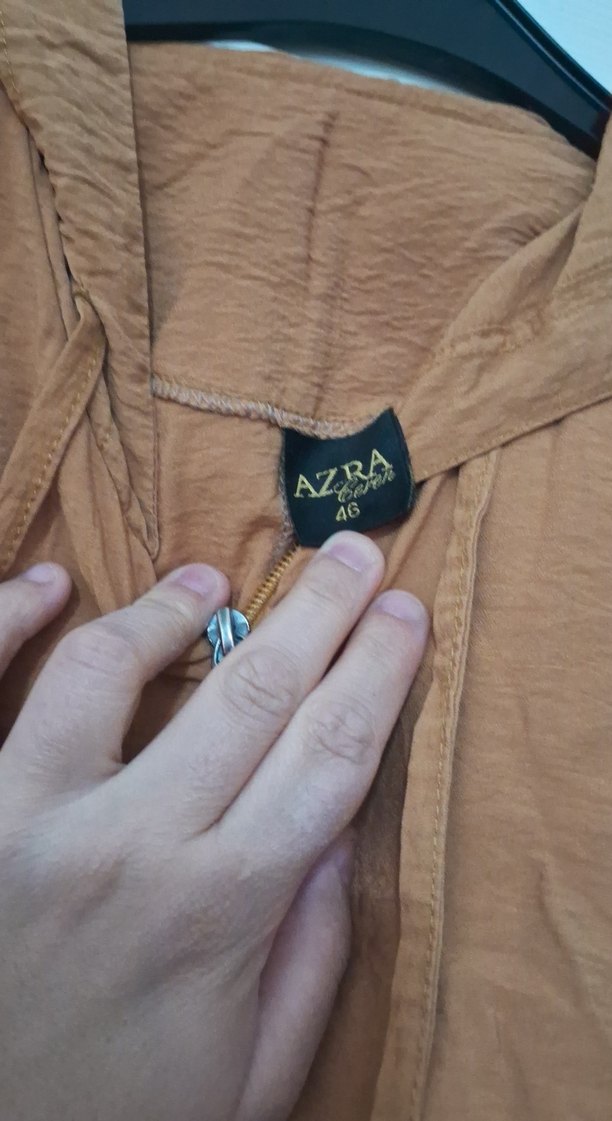 Kadın Bej Uzun Keten Trençkot - Görsel 3