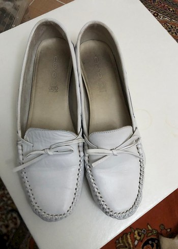 Beyaz Deri Kadın Dolgu Topuklu Babet - Görsel 4