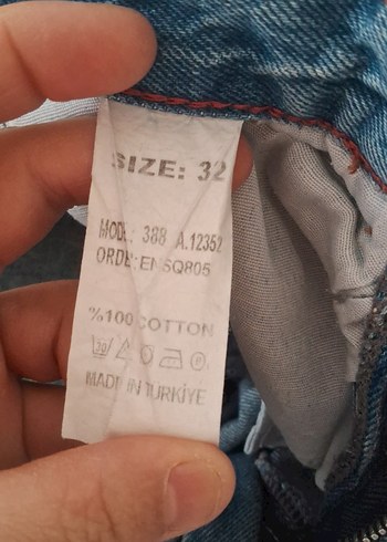 Kadın Mavi Bol Kesim Midi Denim Pantolon - Görsel 4