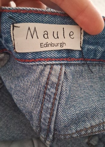 Kadın Mavi Bol Kesim Midi Denim Pantolon - Görsel 5