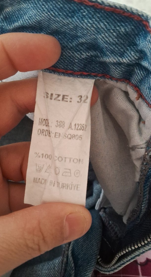 Kadın Mavi Bol Kesim Midi Denim Pantolon - Görsel 4